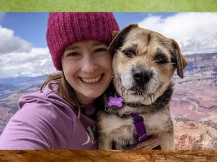 photo treatment of woman and dog